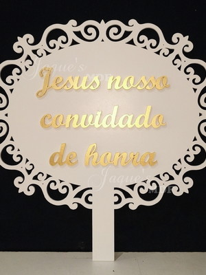 Placa com cabo e texto personalizado