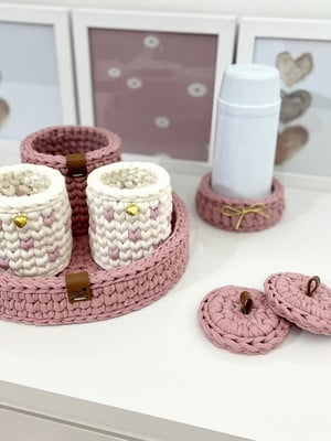 Kit higiene bebê menina rosê kit higiene jardim