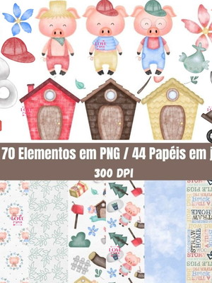 Kit digital os 3 porquinhos