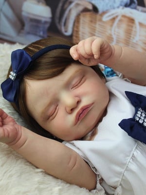 Bebe reborn rosalie cabelo castanho claro promoção!