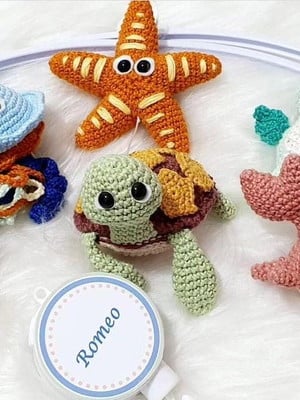 Móbile ocean amigurumi fundo do mar
