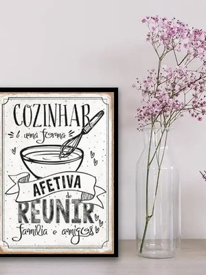Quadro decorativo cozinha afetiva (a3- com vidro)