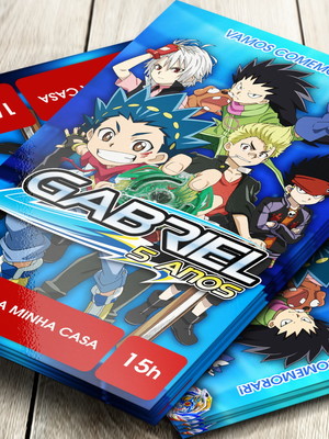 Convite impresso beyblade