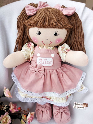Kit 2 boneca de pano 35 cm