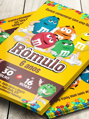Convite impresso m&m´s