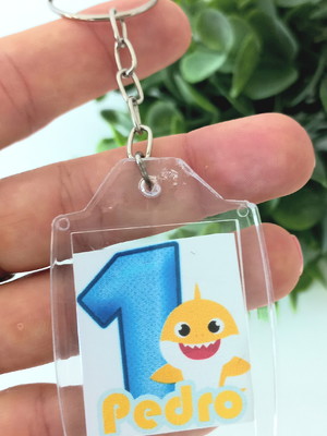 Kit festa lembrancinha chaveirinho baby shark 10 und.