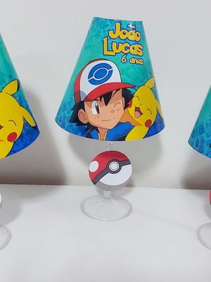 Centro de mesa abajur pokemon com led