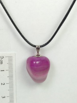 Pingente de ágata rosa com cordão - pedra natural