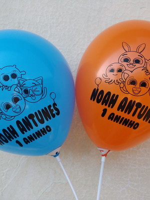 Bexigas personalizadas bolofofos com varetas