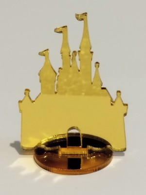 Aplique espelhado com base castelo (cada) 10 cm