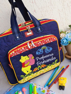 Bolsa bolsa 3 divisões ursinho pooh
