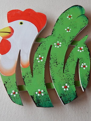 Decoração cozinha galinha suporte panela