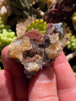 Drusa de calcedônia com citrino natural (mineral exótico)