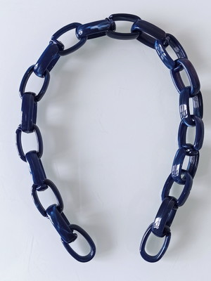 Elo resina corrente oval medio azul marinho mesclado