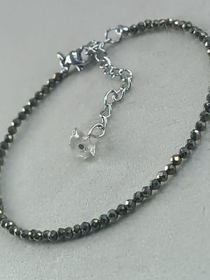 Pulseira pirita fininha aço