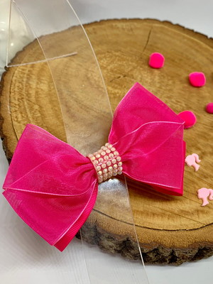 Laço barbie rosa pink presilha