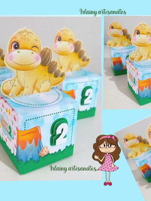 Dinossauros cubo com numero