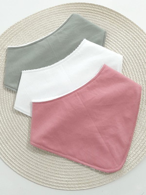 Kit com 3 babadores atoalhados cores lisas