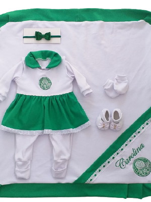 Saída maternidade menina time personalizado -palmeíras