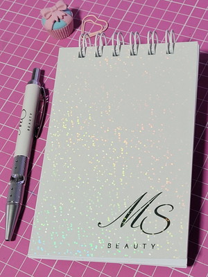 Kit bloquinho e caneta com logo capa maleável