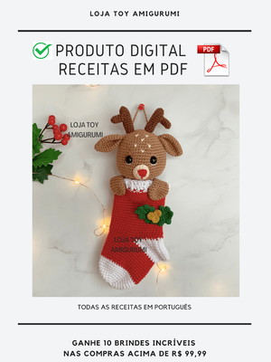 Receita amigurumi rena na meia - pdf