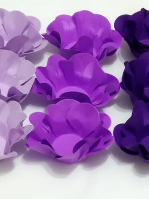 100 forminhas doce flor dupla lilas roxo violeta promoção