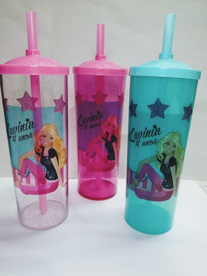 Barbie - copo long drink 350ml com tampa