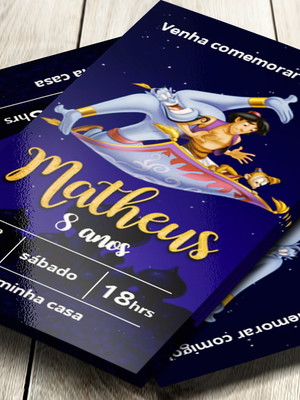 Convite impresso aladdin
