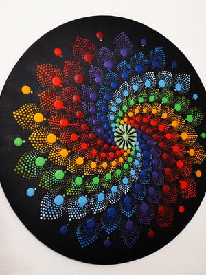 Mandala por pontilhimos 30 cm - consulte descrição