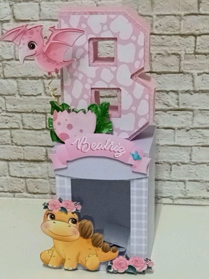 Dinossauro - 5 cx cenário com letra 3d