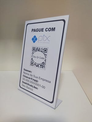 Placa pix para pagamentos
