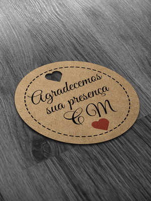 S tag 4x4cm agradecimento com cordão de sisal