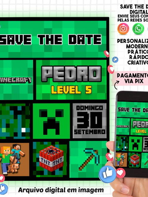 Minecraft save the date digital