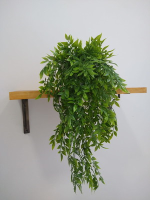2 arranjos com folhagens de fícus artificiais montado decora