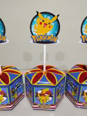 Centro de mesa p | caixa sextavada - pokémon