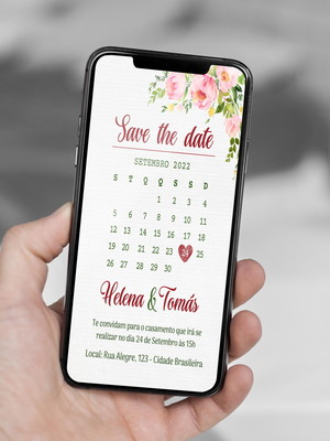 Salve a data - save the date casamento calendário