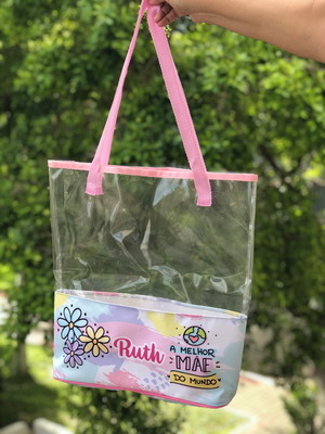 Bolsa ecobag personalizada com nome presente dia das mães
