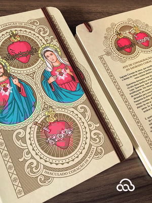 Caderno sagrados corações com pauta