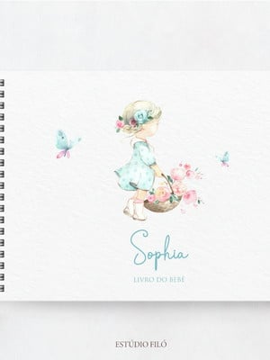 Livro do bebê menina floral