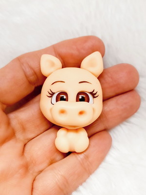 Aplique porquinho de biscuit fazendinha