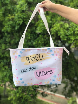 Bolsa de praia dia das mães personalizada com nome
