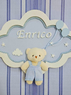 Porta maternidade nuvem personalizado menino