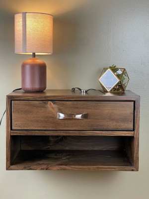 Mesa de cabeceira quarto retrô luxo 1 gaveta