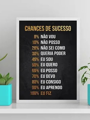 Quadro empreendedor chances sucesso (a3- com vidro)