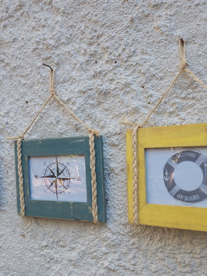 Kit de quadros praianos em madeira
