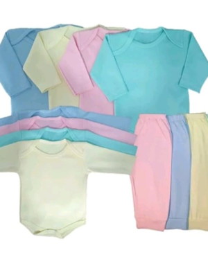 Kit 4 peças de roupas 2 bodys e 2 mijãos