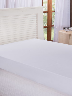 Lençol avulso para cama de solteiro com elástico branco