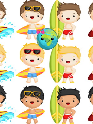 Kit digital menino surfista