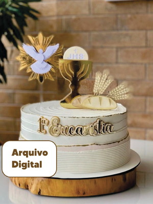 Topo de bolo primeira eucaristia arquivo de corte