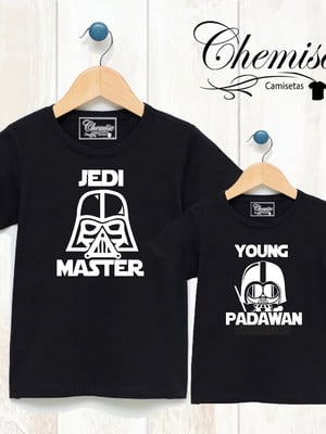 Camisetas jedi master young padawan
